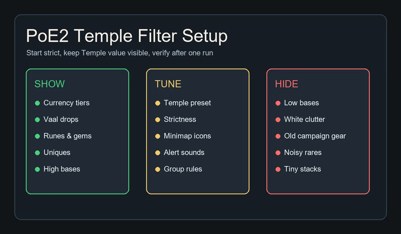PoE2 Temple filter setup diagram